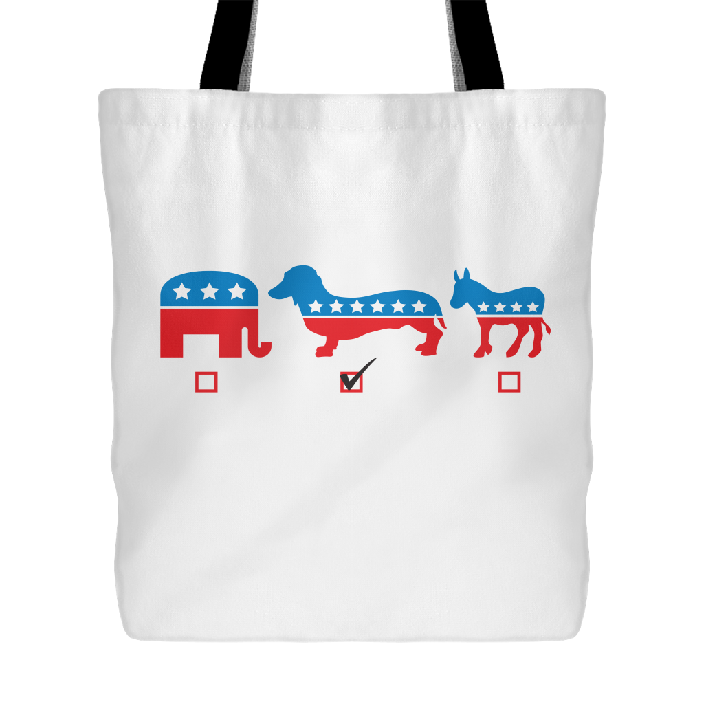 I Vote For Dachshund Tote Bag